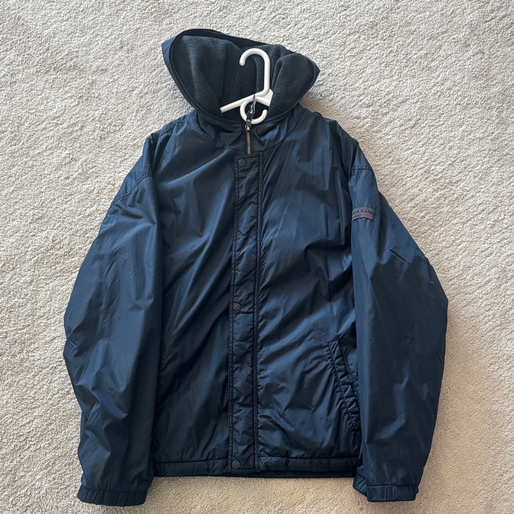Men's Navy Hooded Jacket